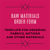 Raw Materials Order Form